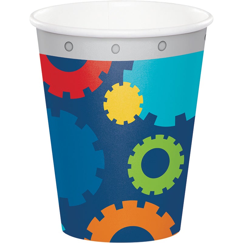 9 oz. Blue & Yellow Paper Cups