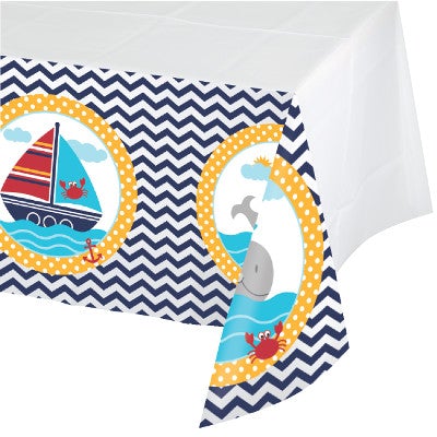 Nautical Tablecloth Nautical Party Decorations, Nautical Birthday  Decorations, Nautical Baby Shower Decorations, Ahoy Baby Shower Decor -   Canada