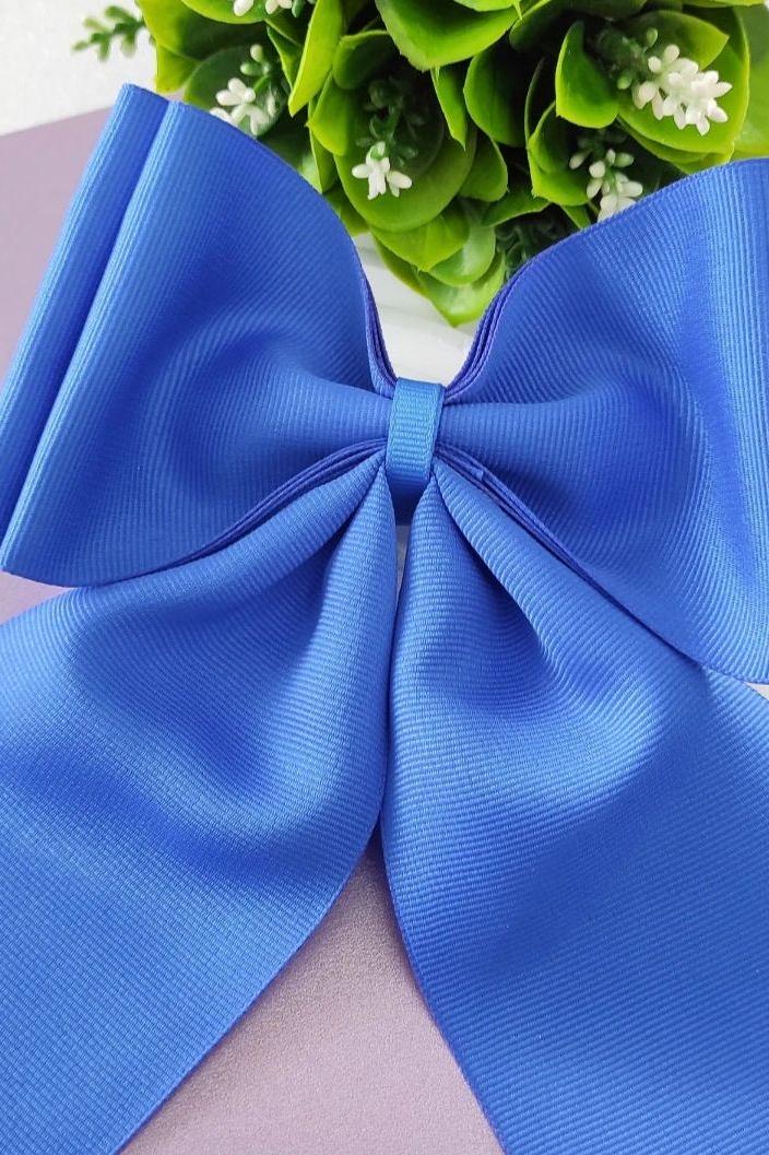 Cheer Bow Solid Color with Pony Tale