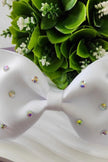 Girl Bows Solid Color with Crystal Stone