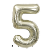 40 Inch Number White Gold Balloon 1ct Foil Balloon (Helium Included)