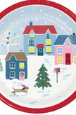 Christmas Village 7-inch Plates Paper 8 Per Pack Party Holidays Tableware (8 counts)