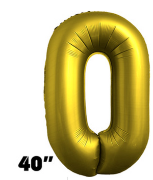 40 Inch Number Chrome Gold  Balloon 1ct Foil Balloon (Helium Included)