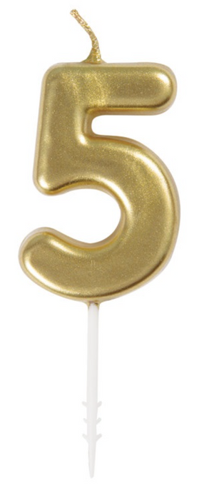 Mini Metallic Gold Number  Pick Birthday Candle