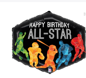 All-Star Sports Birthday 30″ Foil  Balloon