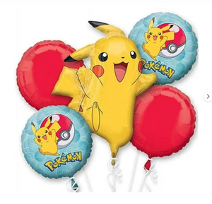Pokemon Pikachu and Friends 5 Mylar Balloons Bouquet