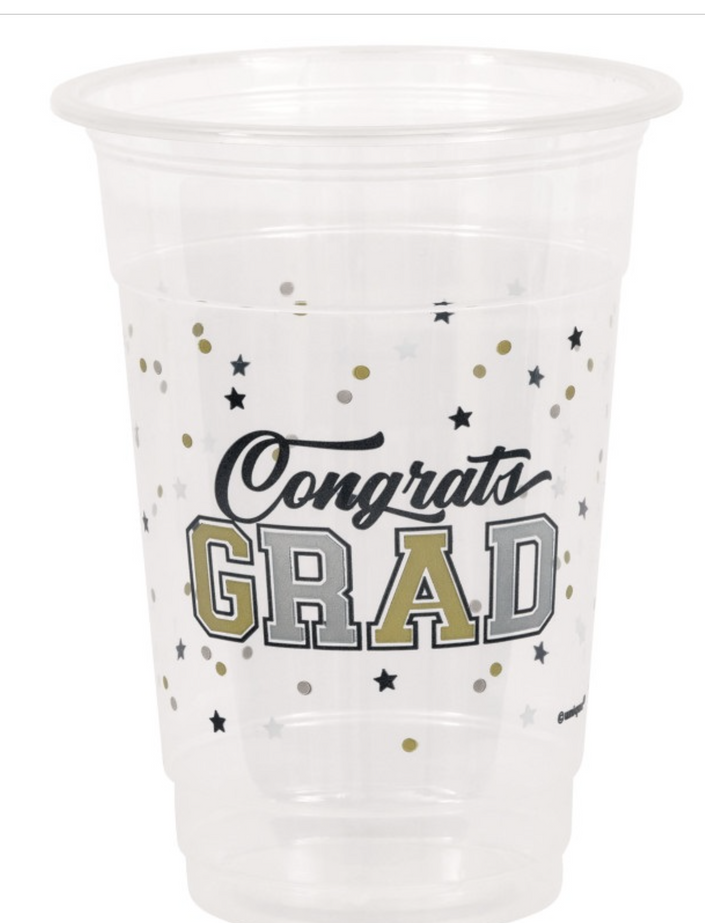 Starry Graduation 16oz Plastic Party Cups 8ct