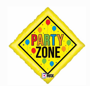 Party Zone Sign Foil Balloon