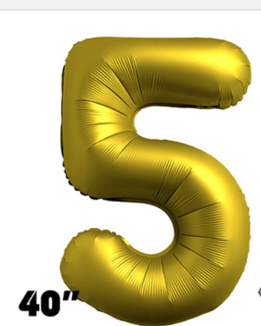 40 Inch Number Chrome Gold  Balloon 1ct Foil Balloon (Helium Included)