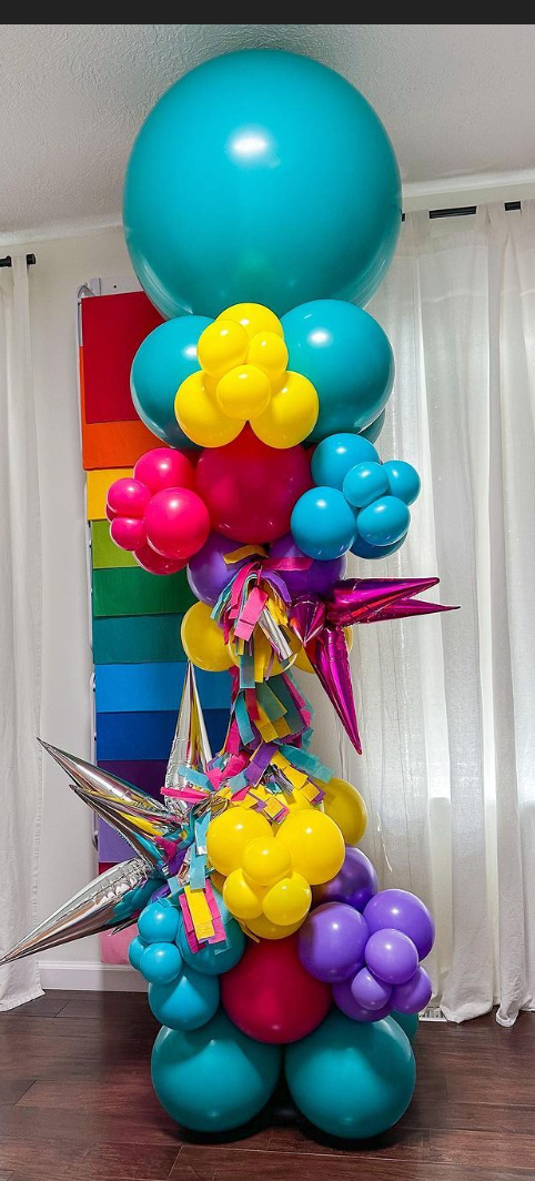 Crazy Balloon Tower with Number/Letter/Personalized Balloon  Topper