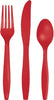 Classic Red Plastic Cutlery