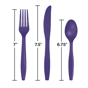 Plastic Cutlery Assort Purple