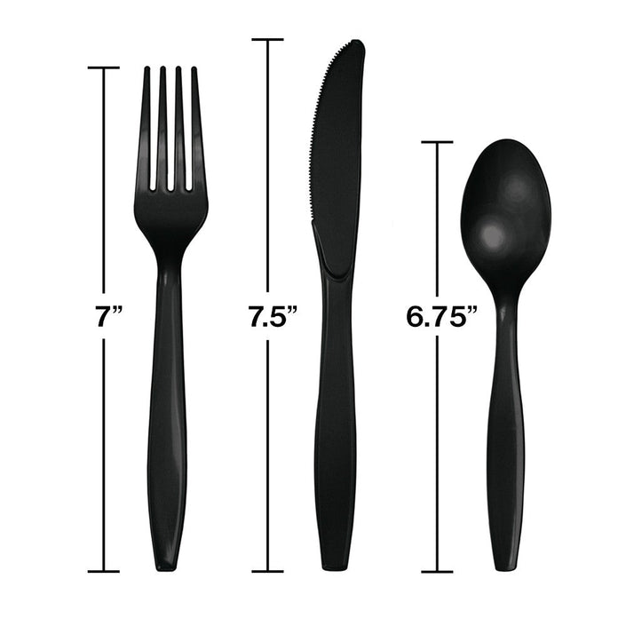 Black Velvet Assorted Cutlery (24 counts 8 forks - 8 knives - 8 spoons)