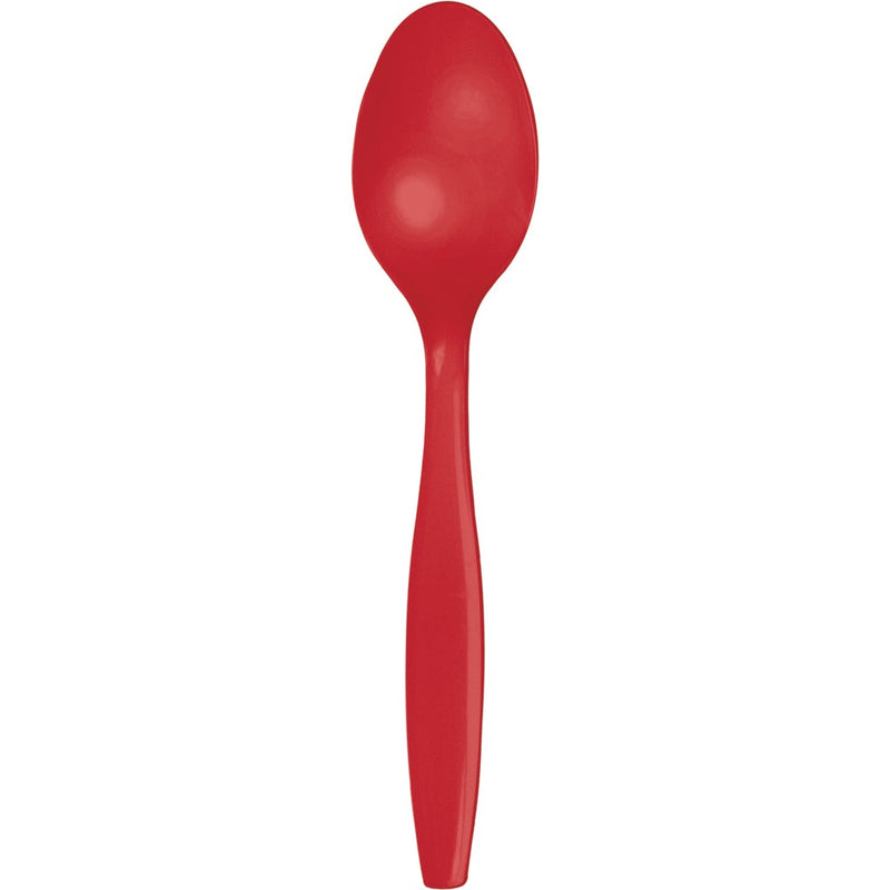 Classic Red Plastic Spoon (24 counts)