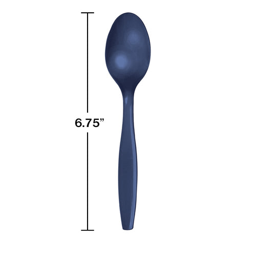 Navy Blue Plastic Spoons