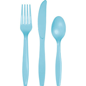 Pastel Blue Cutlery Assortment (24 counts)
