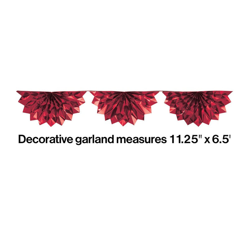 Foil Bunting Garland 6.5 Red