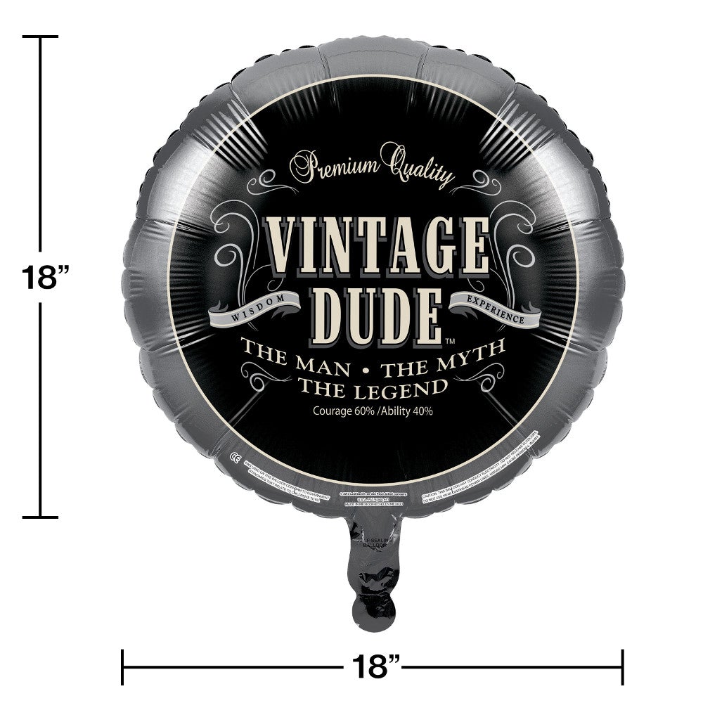 Vintage Dude Metallic Balloons Foil (1 count)