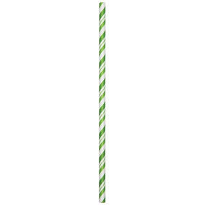 Lime & White Paper Straws