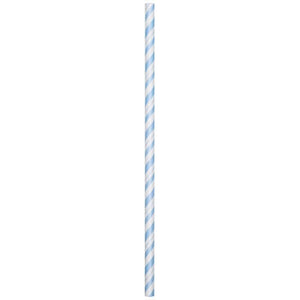 Pastel Blue & White Paper Straws