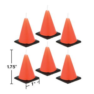 Molded Candle Set Construction Cones ( 6)