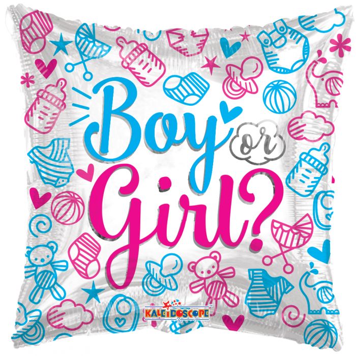 18" Baby Boy or Baby Girl Square Balloon