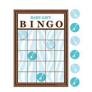 Wild Safari Blue Bingo Party Game Bingo