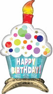 Foil Balloon - Sitter Birthday Cupcake Air Inflate