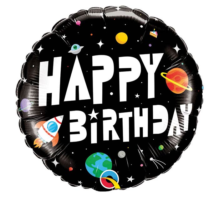 18" Happy Birthday Astronaut Balloon