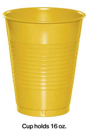 School Bus Yellow 16 oz Plastic Cups