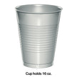 Shimmering Silver 16 oz Plastic Cups