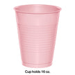 Classic Pink 16 oz Plastic Cups