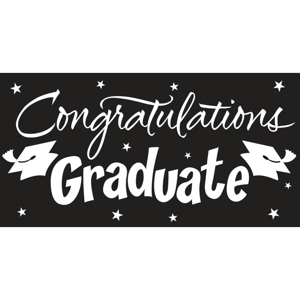 Gigantic Greeting Graduation Banner Black 10 Ft (  1 count)