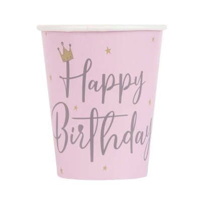 Swan Birthday 9oz Paper Cups 8ct