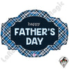 32 Inch Shape Father's Day Plaid Foil Balloon Betallic 1ct