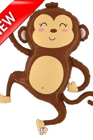 33  Inch Shape Jungle Monkey Foil Balloon Betallic 1ct