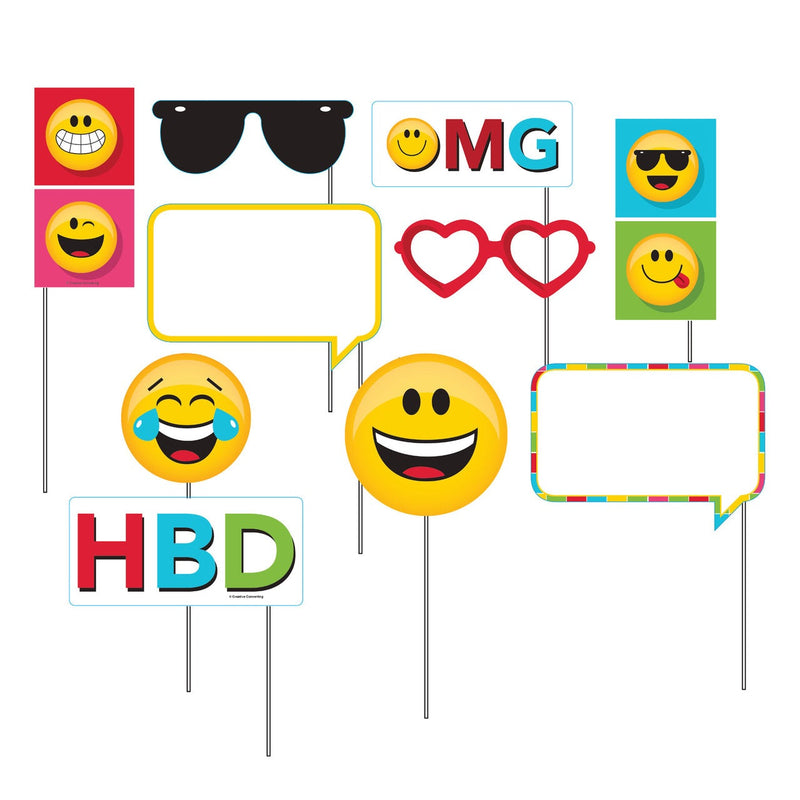 Emojions Photo Booth Prop Kit(10 Piece)
