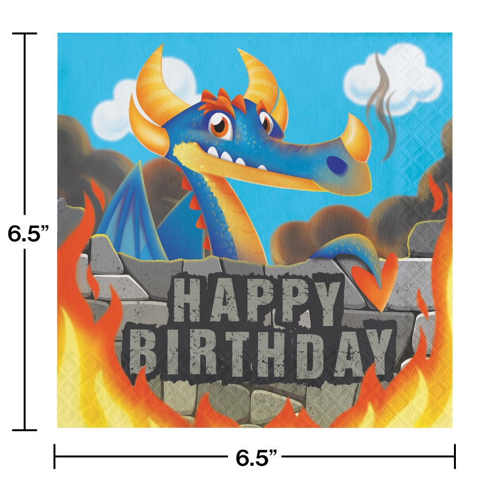 Dragons  Luncheon Napkin, Happy Birthday