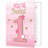 One Little Star Girl  Invitation with attach Number 