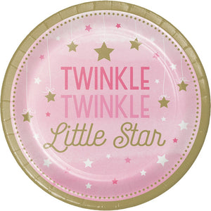 One Little Star Girl  Luncheon Plates