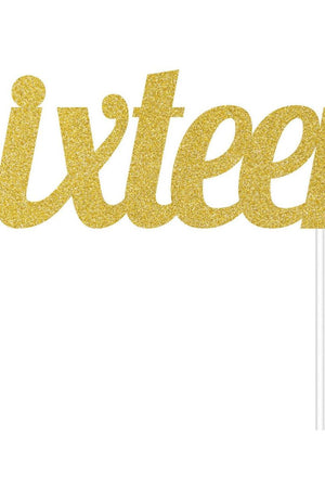 Glitter Cake Topper Gold 