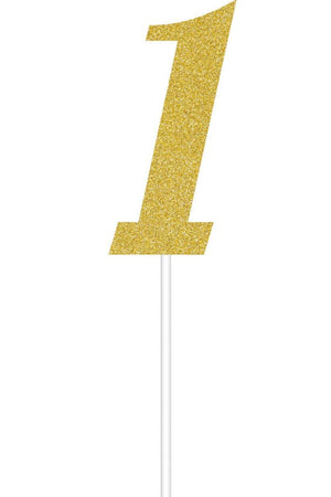 Glitter Cake Topper Gold Number 