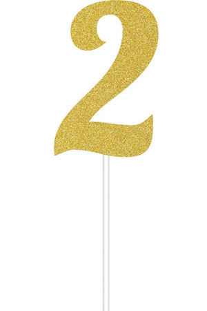 Glitter Cake Topper Gold 