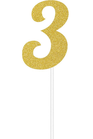 Glitter Cake Topper Gold 