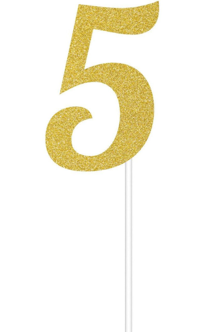 Glitter Cake Topper Gold 