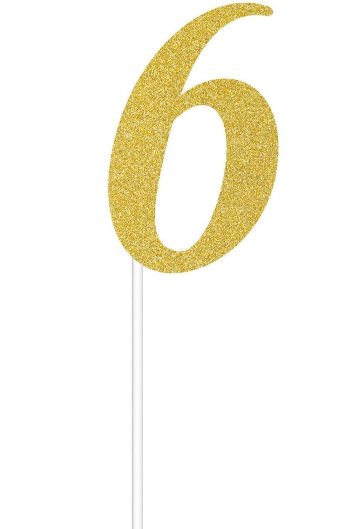 Glitter Cake Topper Gold 