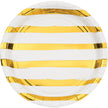 White And Gold Foil Striped Paper Plates