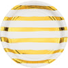 White And Gold Foil Striped Paper Plates