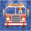 Flaming Fire Truck Beverage Napkins (16 counts)