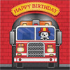 Flaming Fire Truck Luncheon Napkin Happy Birthday (16 counts)